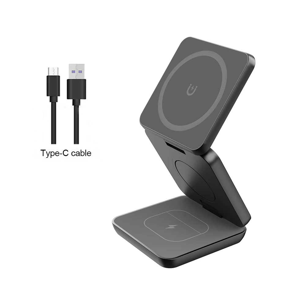 Wireless Charger 3 in 1 Foldable Magnetic Wireless Charging Station for Iphone 1-image
