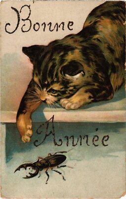 CPA AK Frohes Neues Jahr Katzen (1340618)