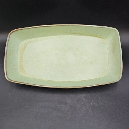 Frankoma Pottery 5P Plainsman Green Casserole Serving Bowl Platter 17 1/2" L