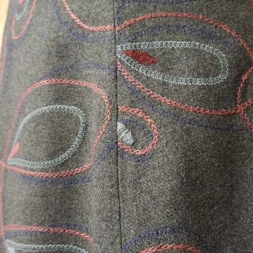White Stuff Skirt Size 8 A-Line 49% Wool Lined Embroidered Floral Summer - Picture 4 of 12