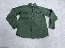 RedHead Shirt Mens Small Green Button Up Cotton Soft Flannel Stretch Pockets