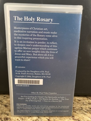 The Holy Rosary VHS 1984 Catholic Prayer Video Daughters of St. Paul Religious - Imagen 6 de 10
