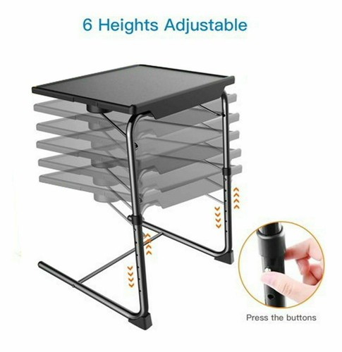 Folding Table Buddy Tv Dinner With Cup Holder Portable Adjustable Desk i Pad - Picture 10 of 39
