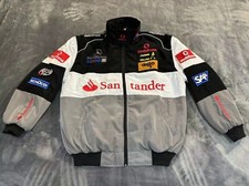 Unisex Adult Benz Jacket Grey Ebroidered Cotton Padded F 1 Racing Jacket