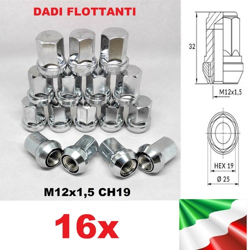 20 DADO CON RONDELLA CONICA,FISSAGGIO RUOTE IN LEGA ADATTABILE Ford M12x15ch19 - Foto 2