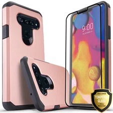 For LG V50 ThinQ Case Phone Cover Shockproof + Tempered Glass Protector