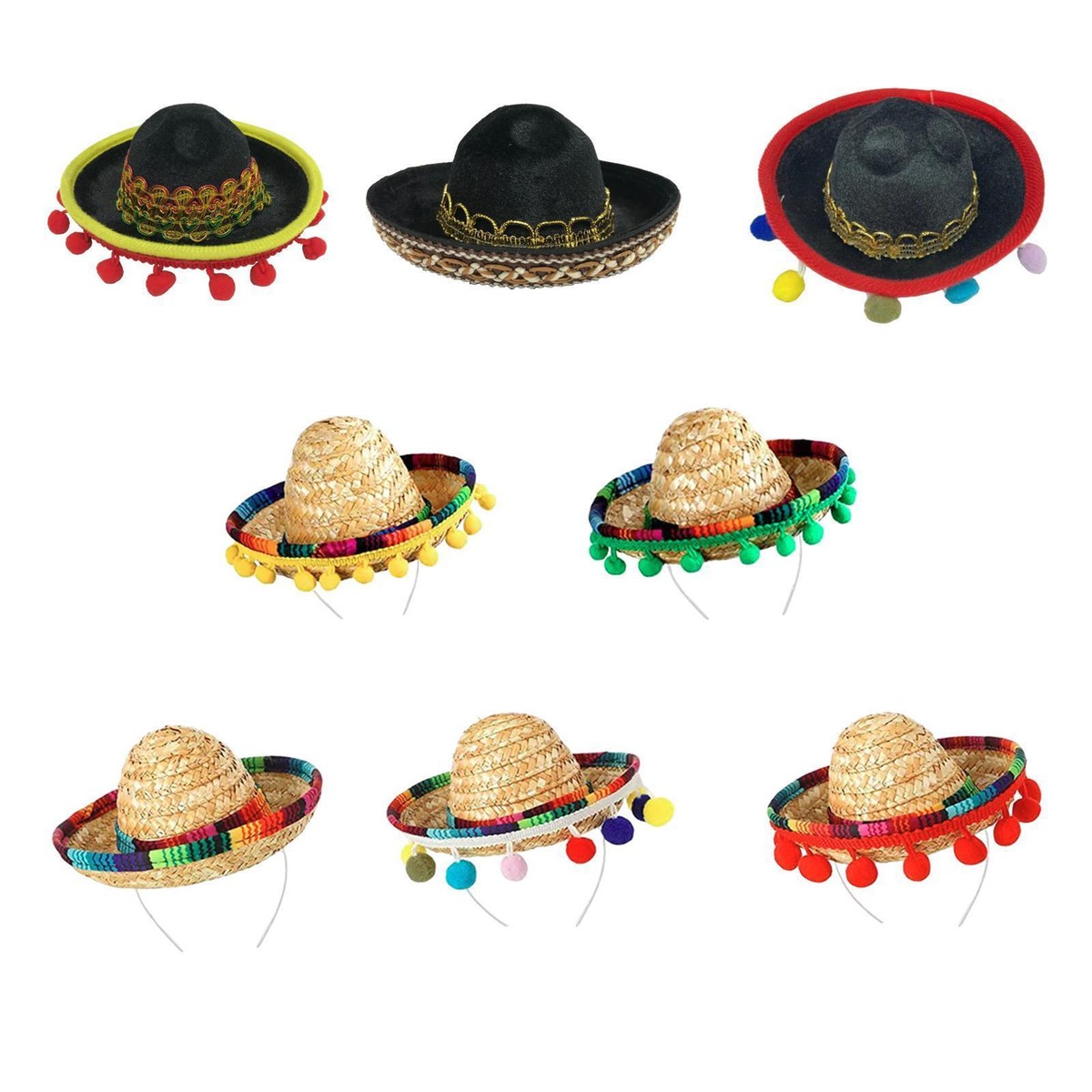 Sombrero Hat Mexican Theme Decoration Lightweight Mini Sombrero Top Hat