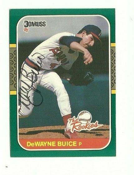 DeWayne Buice 1987 Donruss Rookies autographed auto signed card Angels
