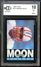 1985 Topps #251 Warren Moon Rookie Card BGS BCCG 10 Mint+