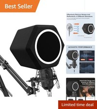 Professional Microphone Isolation Shield with Pop Filter  Stand for Studios