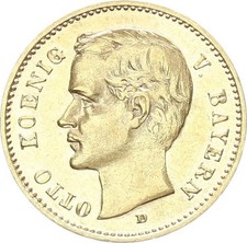 Bayern Otto 10 Mark 1909 D Gold Prachtexemplar pfr., f. stgl./stgl. J 201