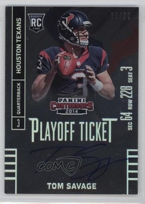 2014 Panini Contenders Playoff Ticket 62/99 Tom Savage #231 Rookie Auto RC 2d9
