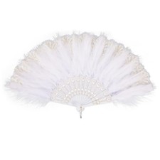 Marabou Feather Fan White