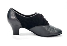 Supadance Dance Shoes Club Women Sz 5.5 Black Suede/Leather Lace Up READ 