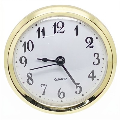 72mm Quartz Clock Insert Gold Bezel with Arabic Numerals for 56-58mm Hole