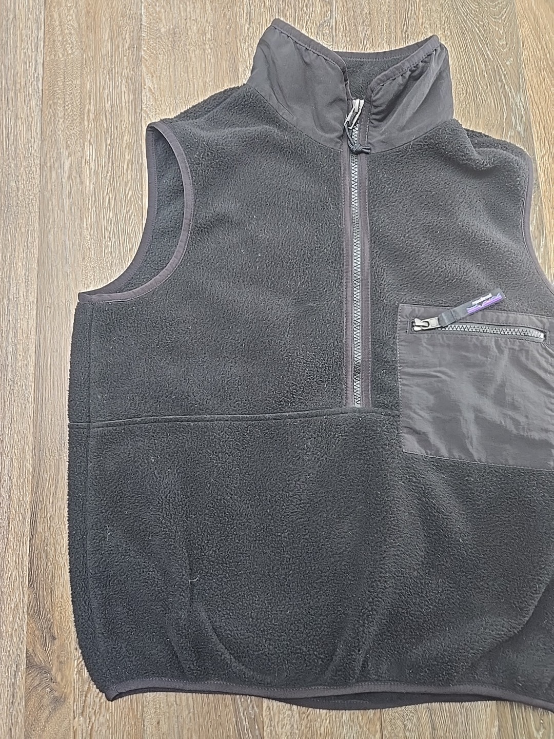 Patagonia Women's XS Synchilla Vest Black Quarter Zip Fleece Chest Pocket thumbnail 2