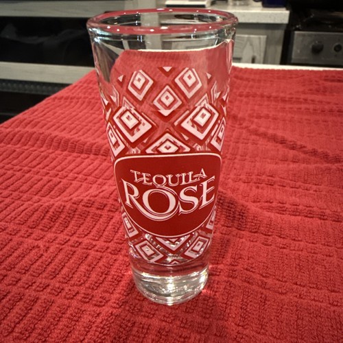 Vintage Tequila Rose Shot Glass Tall 4”Shooter Diamond Pattern