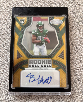 2022 Panini Certified Breece Hall RC Rookie Roll Call Gold Etch Auto /10 10/10
