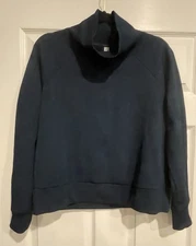 RBX Women’s Cowl Neck Pullover Sweatshirt – Textured Midnight Blue Size M