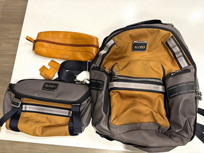 TUMI Aloha Alpha Bravo Gold Medium Backpack 10L Water Resistant Laptop Pocket.