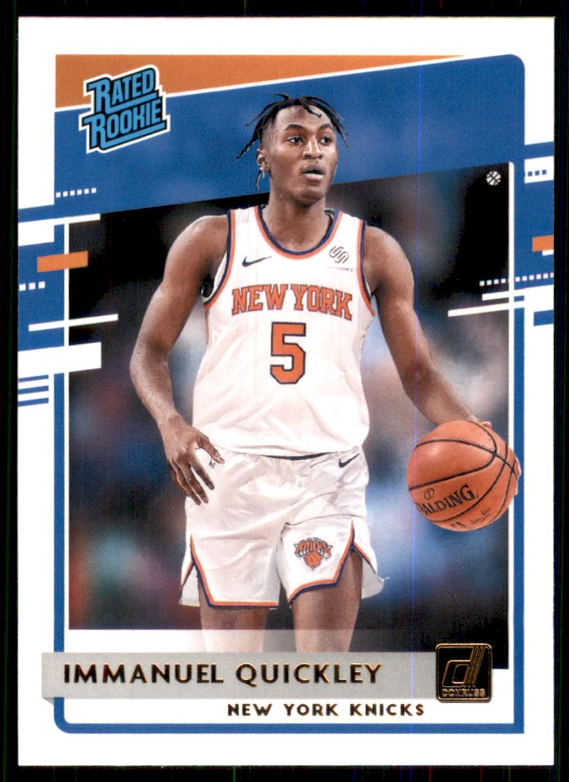 2020-21 Donruss Rated Rookies Signatures Holo Light Blue Laser Immanuel Quickley