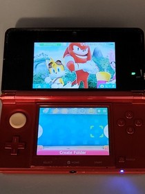 2010 Nintendo 3DS CTR-001 Glossy Red Tested Works No Stylus + Smash Bros