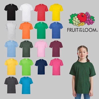 Fruit of the Loom Boys & Girls Cotton Plain Short Sleeve T-Shirts Keep your kid