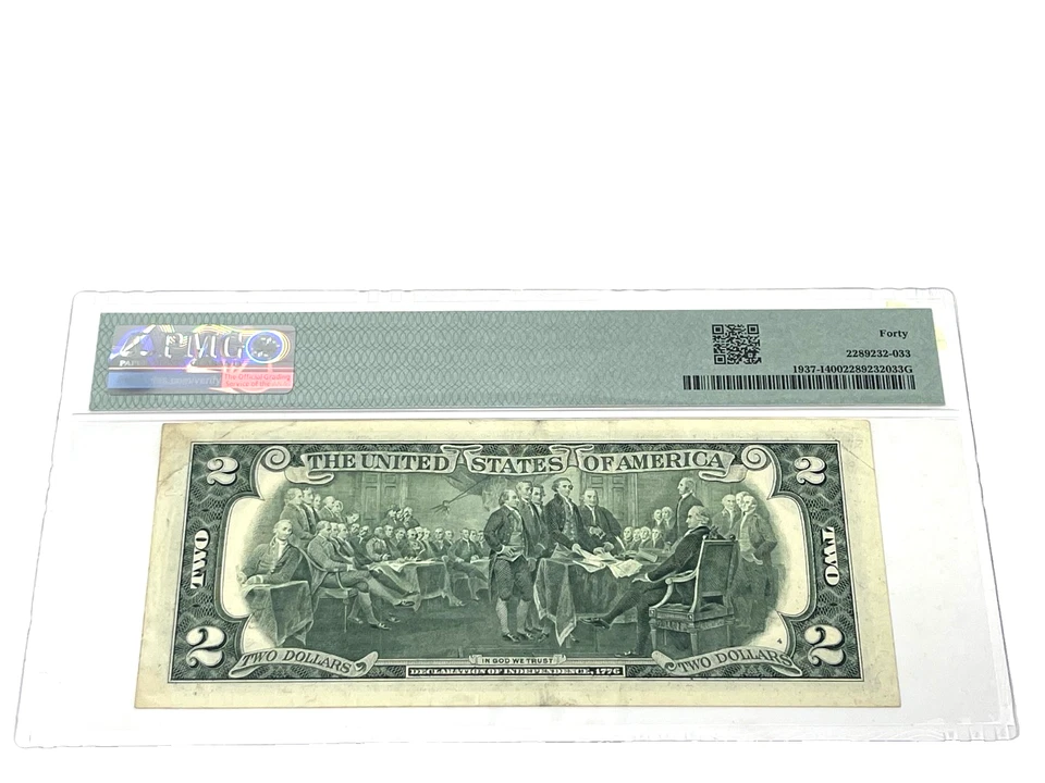 2003 $2 Two Dollars, FEDERAL RESERVE NOTE Minneapolis, PMG 40 Extrem. Fine (#32) - Image 2 of 2
