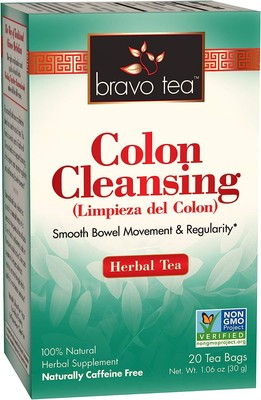 Bravo Tea Colon Cleansing Herbal Tea Caffeine Free Supplement Tea Bags 20 Count