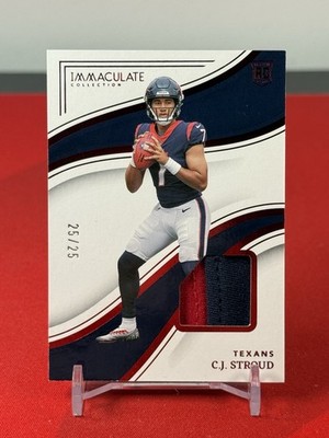 CJ Stroud 2023 Immaculate Rookie Patch Ruby /25 2 Color Book End 25/25 Texans 