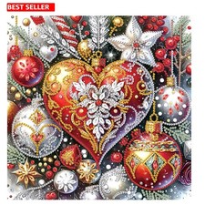 Complete 5D Diamond Painting Kit - Christmas Balls with Tools for Art Lovers