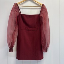 Fashion Nova Womens Cocktail Clubwear Sheer Sleeve Mini Dress Size M Sexy NWT