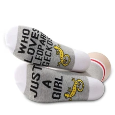 2 Pairs Leopard Gecko Lover Gift Socks Just A Girl Who Loves Geckos Owner