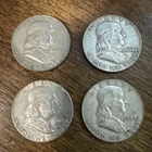 New Listing[Lot of 4] Franklin Half Dollar - 90% Silver - 1x 1961 2x 1962 1x 1964