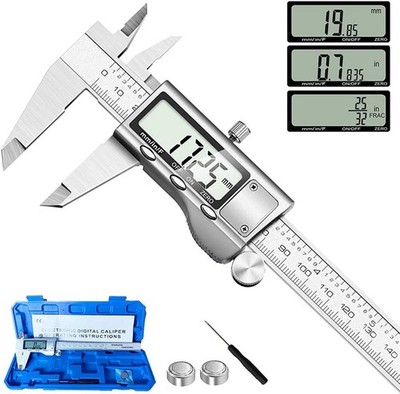 Calibre Digital Acero Inoxidable Calibrador Pie de Rey Con Pantalla LCD yEstuche