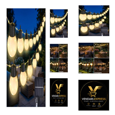 Solar Lichterkette Aussen 6,8M 215 LED G50 8