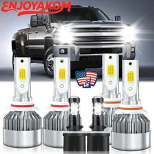 For Chevy Silverado 1500 HD 2001-2002 LED Headlights High Lo+Fog Light Bulb