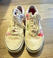 VANS Old Skool Women's Low Top Lace-Up Sneakers Floral White Pink Green