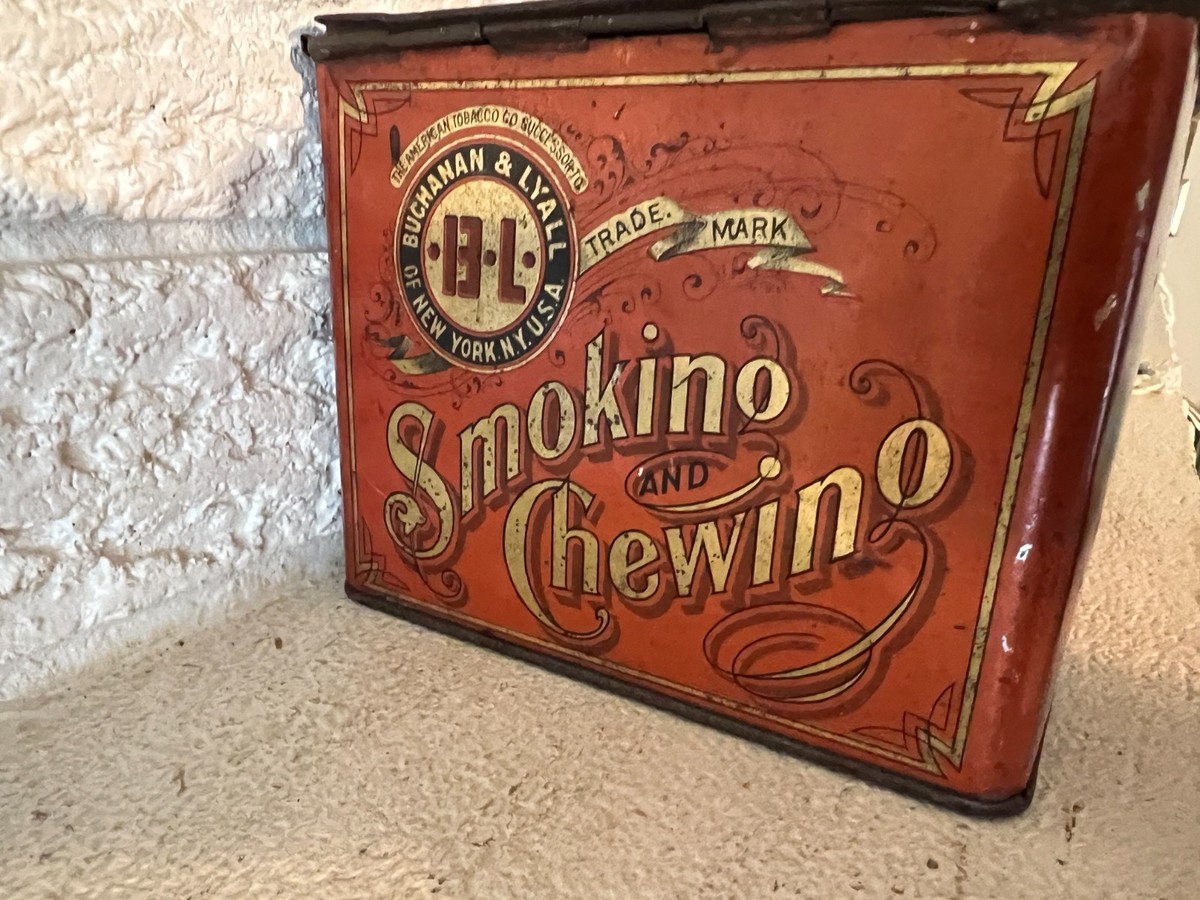 Vintage JUST SUITS Cut Plug Tobacco Tin by Buchanan & Lyall NY. | eBay