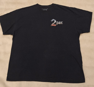 2Pac Thug Life Graphic T-Shirt Black Bravado Licensed 2022 Men's Size L