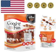 Good n Fun Triple Flavor Kabobs Chews for All Dogs, 48 Ounces, Treat Your D...