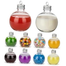 10pcs Large Clear Christmas Booze Balls 100ml Fillable Drink Ornaments -