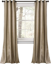 Prima Velvet Curtains Color Block Light Filtering Window Panel Set for Living, D