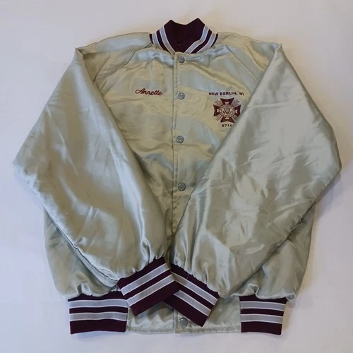 Vintage Scoreboard Sportswear ANNETTE Men's Silver Baseball Jacket Size Medium - product listing photo