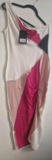 Pretty Little Thing Jersey Midi Bodycon Dress UK14 EU42 US10 One Shoulder Pink