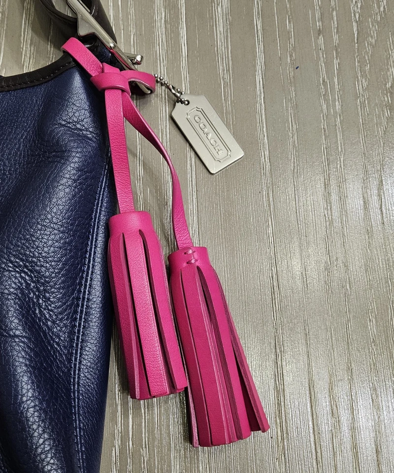 Coach Legacy Color Block Tote Duffle Shoulder Bag Hot Pink Blue Brown Beautiful — 第 4/4 张图片