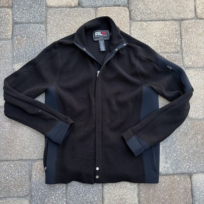 Vintage RLX Ralph Lauren Hybrid Knit Jacket Technical Performance Black Knit