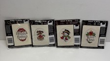 Set of 4 Stitch  Hang Cross Stitch Ornament Kits-New-Happy Holidays