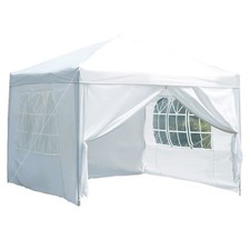 CLEARANCE  Pop Up Gazebo With Sides 2.5x2.5m Outdoor Cover Canopy Shade White