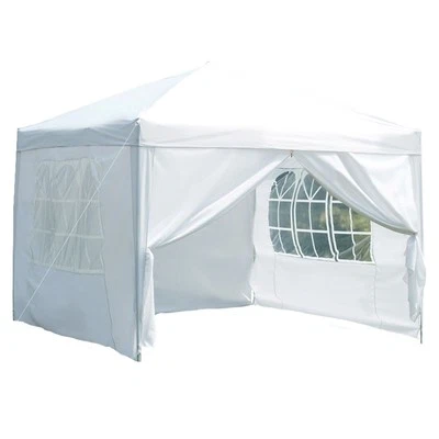 CLEARANCE Pop Up Gazebo With Sides 2.5x2.5m Outdoor Cover Canopy Shade White